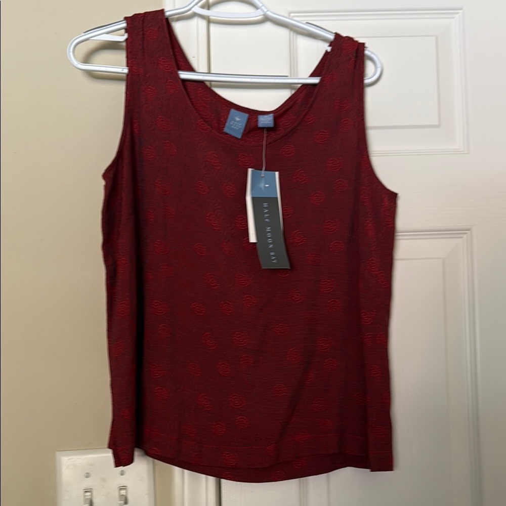 Halston Heritage Red Sleeveless Tank Top